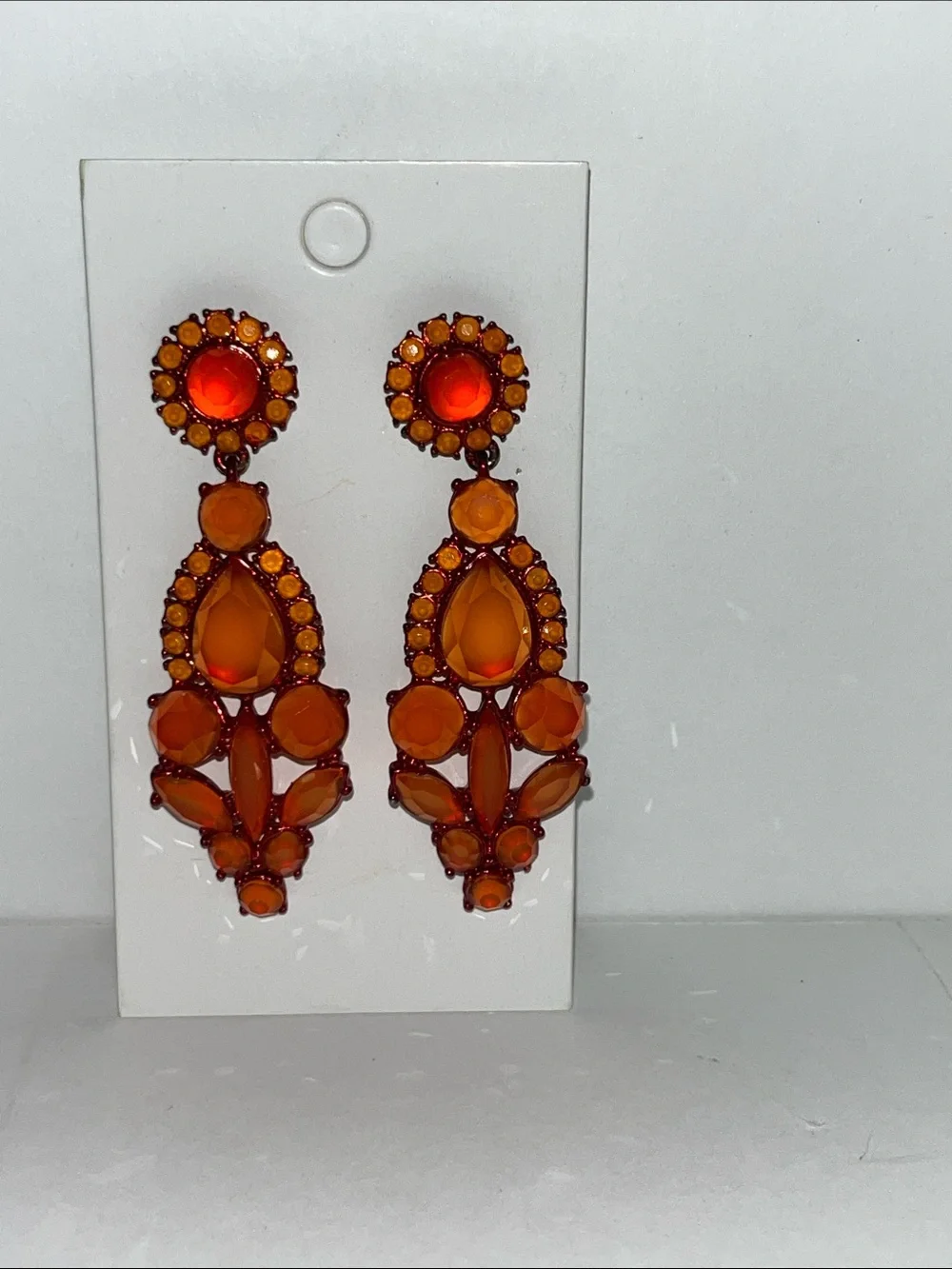 J. Crew Orange Faceted Drop Earrings